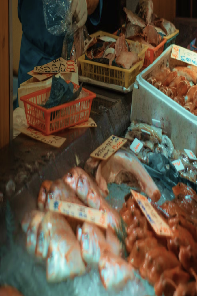 市場に並ぶ鮮魚
